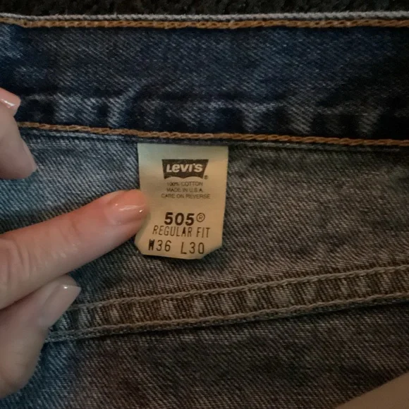 Vintage Sz 36 x 30 Men’s Levis 505 Regular Fit Jeans Medium Blue Y2K 90s - Picture 3 of 8